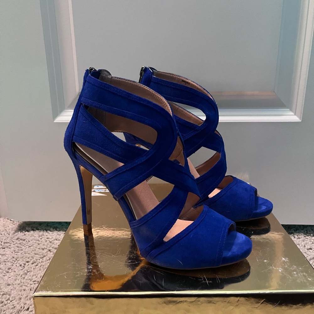 Elegant Royal Blue Strappy Heels